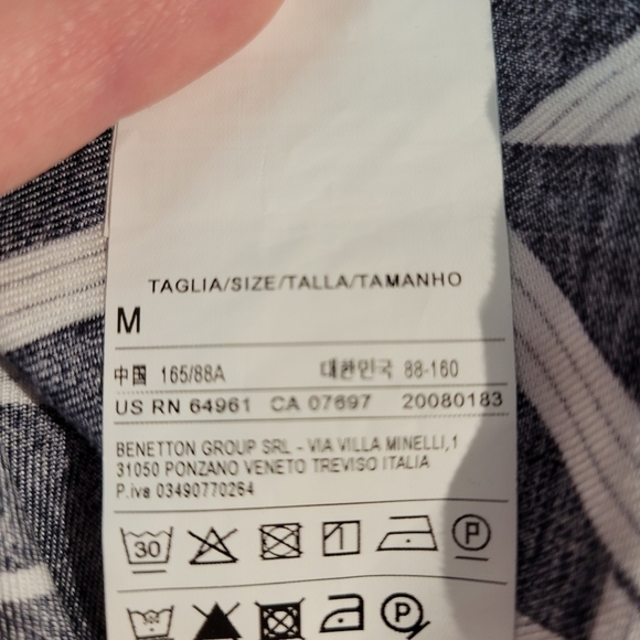 United Colors of Benetton Blue & White Abstract Striped Dohlman Sleeve Dress - Picture 6 of 7